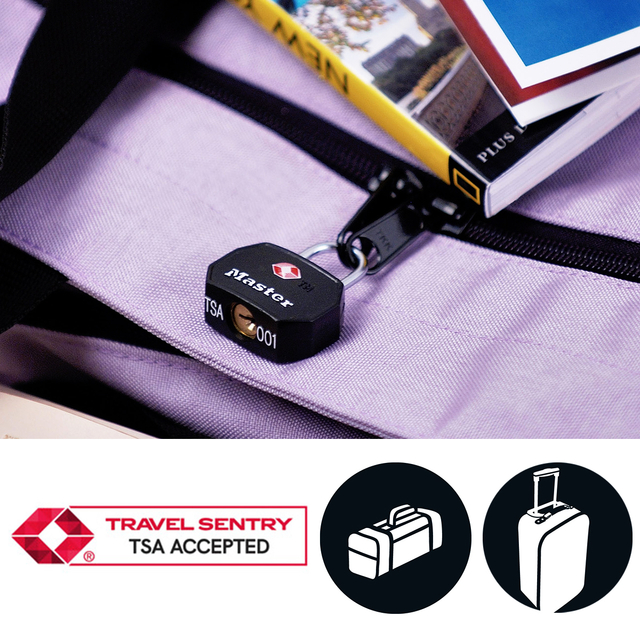 Hangslot Masterlock 2 gelijksluitend aluminium TSA zwart 30mm 2 stuks — Foto 2 von 2