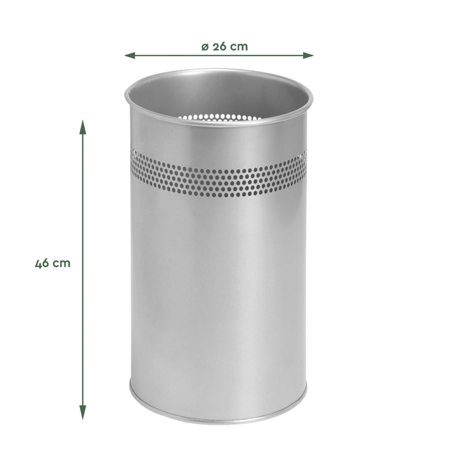Papierbak BRASQ 21 liter rvs zilver — Foto 2 von 2