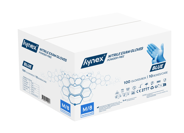 Handschoen Hynex M nitril blauw pak à 100 stuks — Foto 2 von 2