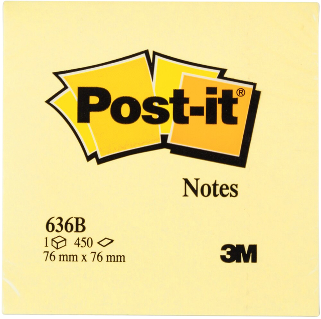 Memoblok 3M Post-it 636 76x76mm kubus geel 450 vel — Foto 2 von 2