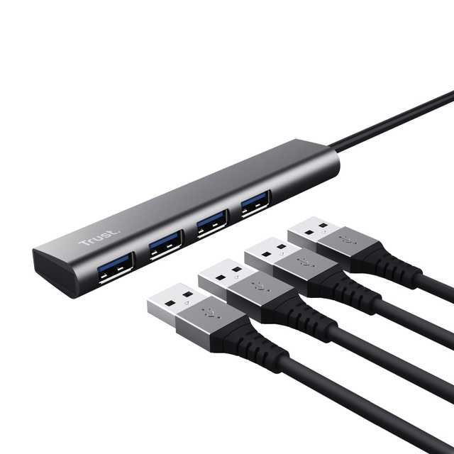 Hub Trust Halyx 4-port USB-A zilver — Foto 3 van 3