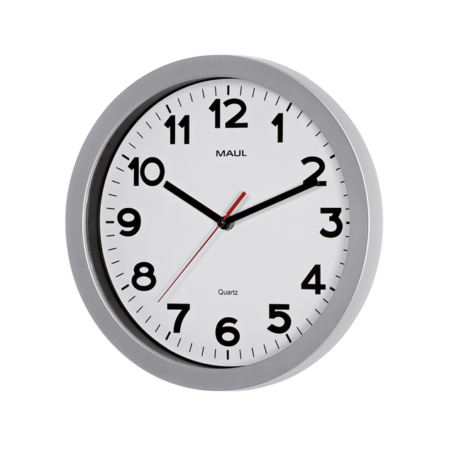 Wandklok MAUL Step Quartz Ø30x5cm kunststof zilver/wit stildraaiend — Foto 2 von 2