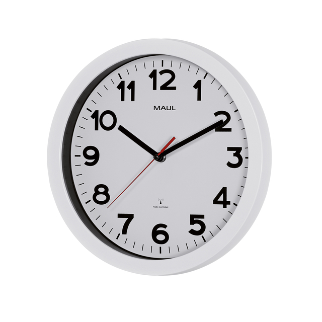 Wandklok MAUL Step RC Ø30x5cm kunststof wit/wit — Photo 2 sur 2