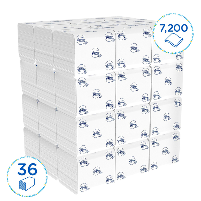 Toiletpapier Kleenex gevouwen 2-laags 110x186mm wit 8408 — Foto 2 von 2