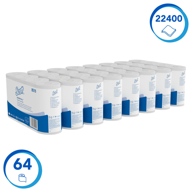 Toiletpapier Scott Essential 2-laags 350 vel wit 8519 — Foto 2 von 2