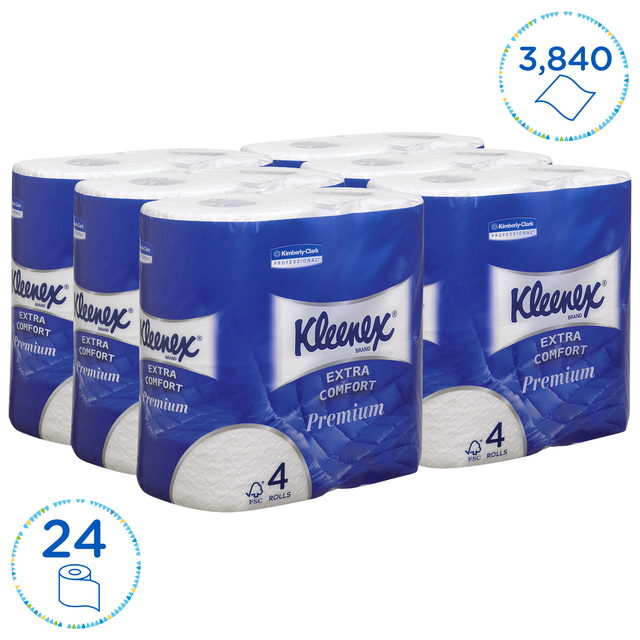 Toiletpapier Kleenex 4-laags 160 vel wit 8484 — Foto 2 von 2