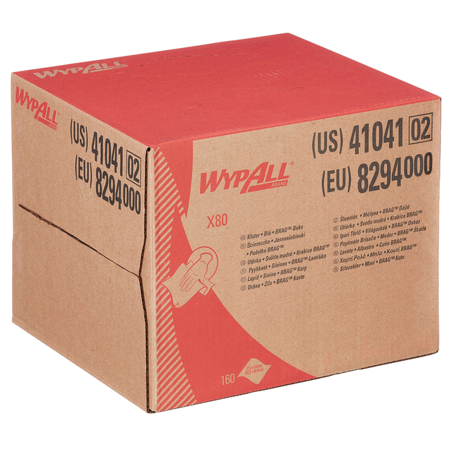 Poetsdoek WypAll X80 PowerClean 28,2x42,70cm 160 vel draagdoos blauw 8294 — Foto 2 von 2