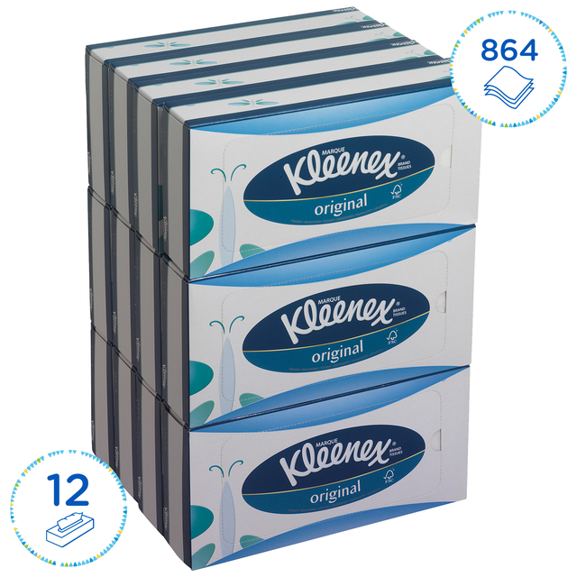 Facial tissues Kleenex 3-laags 72 vel wit 8824 — Foto 2 von 2
