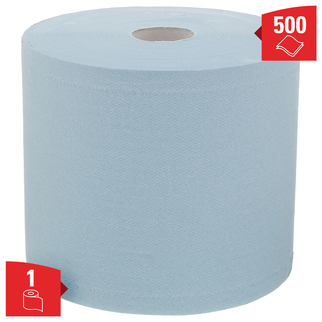 Poetspapier WypAll L20 GeneralClean 2-laags 500 vel blauw 7300 — Photo 2 sur 2