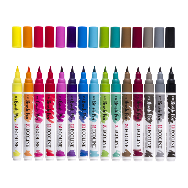 Brushpen Talens Ecoline set à 15 stuks assorti — Foto 2 von 2