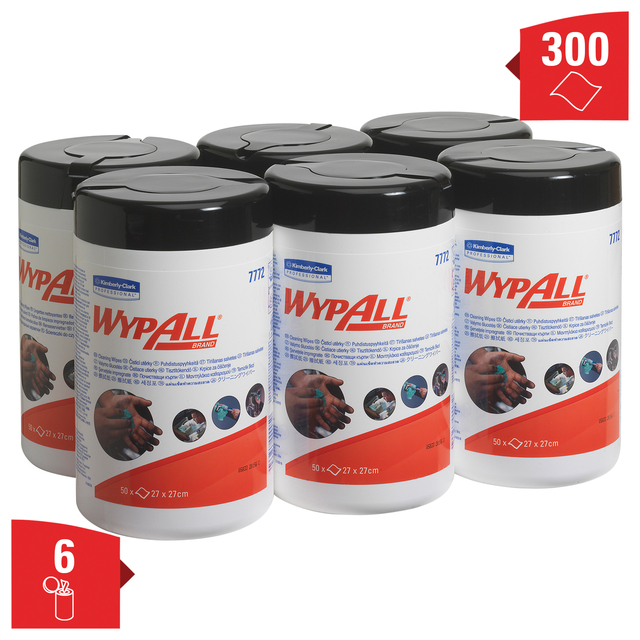 Reinigingsdoek WypAll PowerClean bus 1-laags 6x50 vel groen 7772 — Foto 2 van 2
