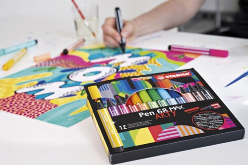 Viltstift STABILO Pen 68 Max Arty assorti etui à 6 stuks-2