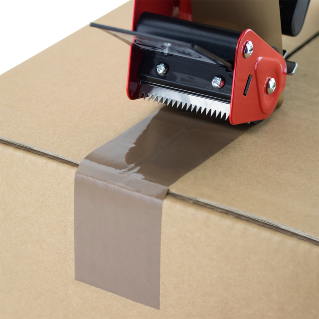 Verpakkingstape dispenser Rapesco Germ-Savvy 960 antibacterieel met bruine tape zwart — Foto 2 von 2