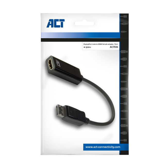 Adapter ACT DisplayPort naar HDMI 4K 0.15 meter — Foto 2 von 2