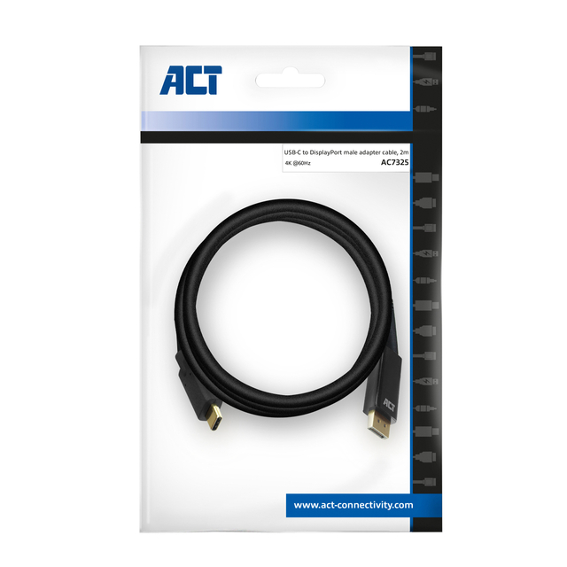 Kabel ACT USB-C naar Displayport 60Hz 2 meter — Photo 3 sur 3