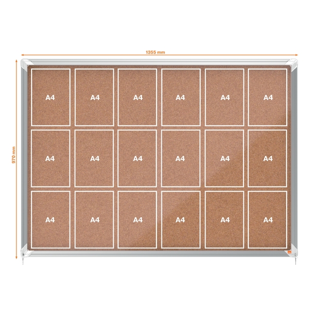 Binnenvitrine Nobo Premium Plus 18xA4 schuifdeur kurk — Photo 2 sur 2