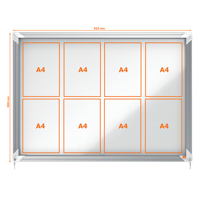 Binnenvitrine Nobo Premium Plus 8xA4 schuifdeur magnetisch — Foto 2 van 2