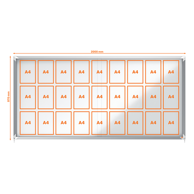 Binnenvitrine Nobo Premium Plus 27xA4 schuifdeur magnetisch — Foto 2 van 2