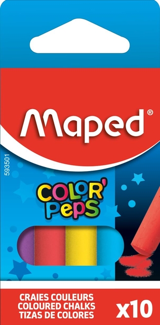 Schoolbordkrijt Maped Color'Peps assorti stofvrij