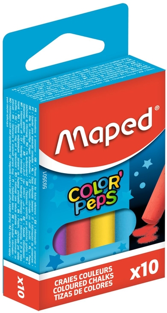 Schoolbordkrijt Maped Color'Peps assorti stofvrij — Photo 2 sur 2