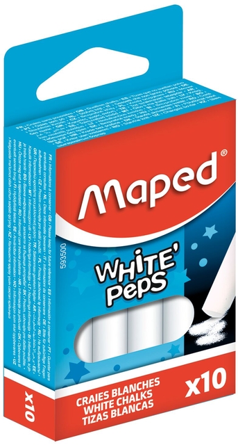 Schoolbordkrijt Maped White'Peps set á 10 stuks wit — Foto 2 van 2