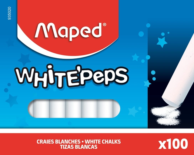 Schoolbordkrijt Maped White'Peps doos á 100 stuks wit