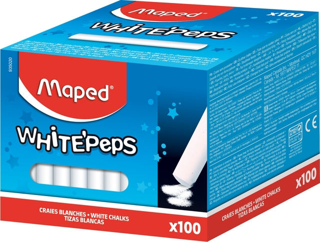 Schoolbordkrijt Maped White'Peps doos á 100 stuks wit — Photo 2 sur 2