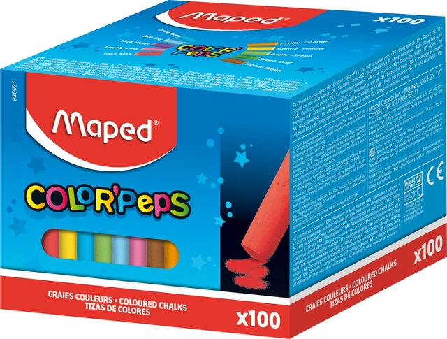 Schoolbordkrijt Maped Color'Peps assorti stofvrij — Photo 2 sur 2