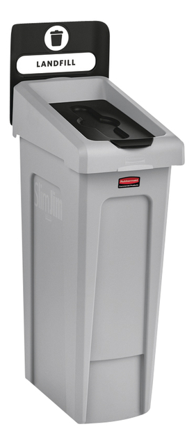 Deksel Rubbermaid Slim Jim Recyclestation gesloten zwart — Foto 2 von 2