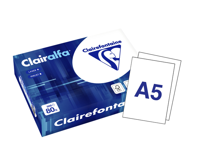 Kopieerpapier Clairefontaine Clairalfa A5 80gr wit 500 vel — Foto 2 von 2