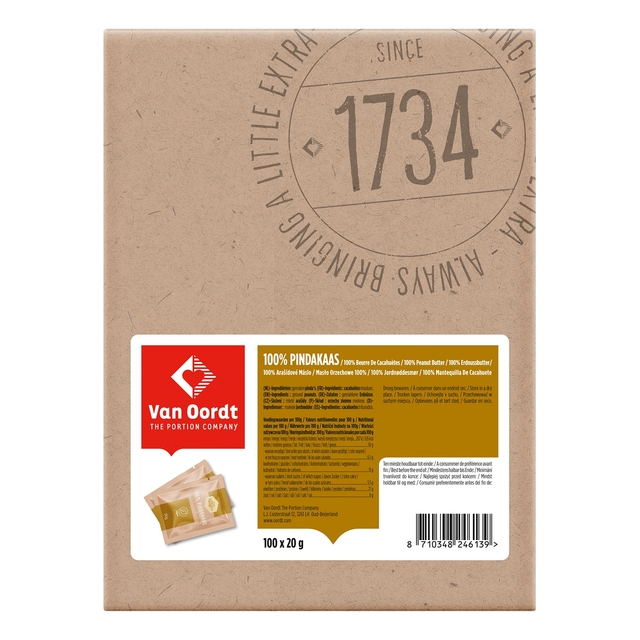 Pindakaas van Oordt 100% 100x20 gram — Photo 2 sur 2