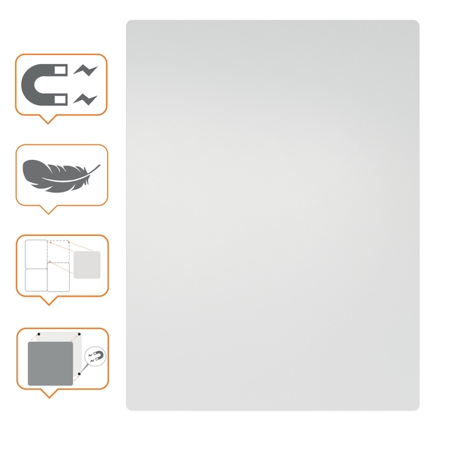 Whiteboard Nobo frameloos modulair magnetisch 60x45cm — Photo 2 sur 2