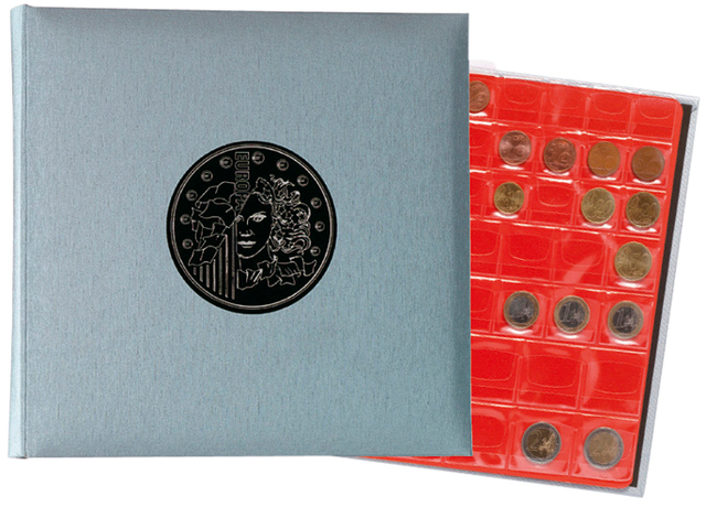 Muntenverzamelalbum Exacompta 24.5x25cm 5 vel à 43 vakjes 4-rings grijs — Photo 2 sur 2