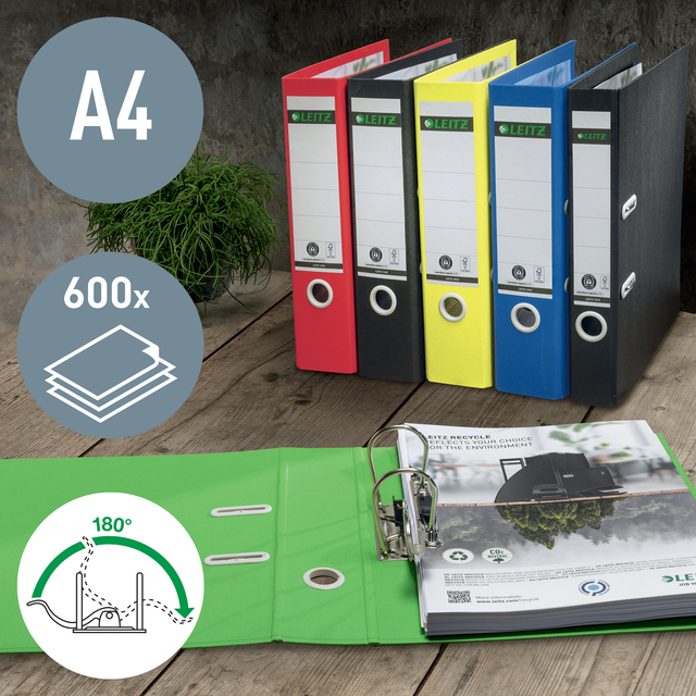 Ordner Leitz Recycle 180° 80mm karton A4 groen — Photo 2 sur 2