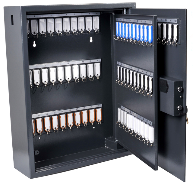 Sleutelkast Pavo high security magnetisch met fingerprintslot 100 haken 600x480x150mm — Foto 2 von 2