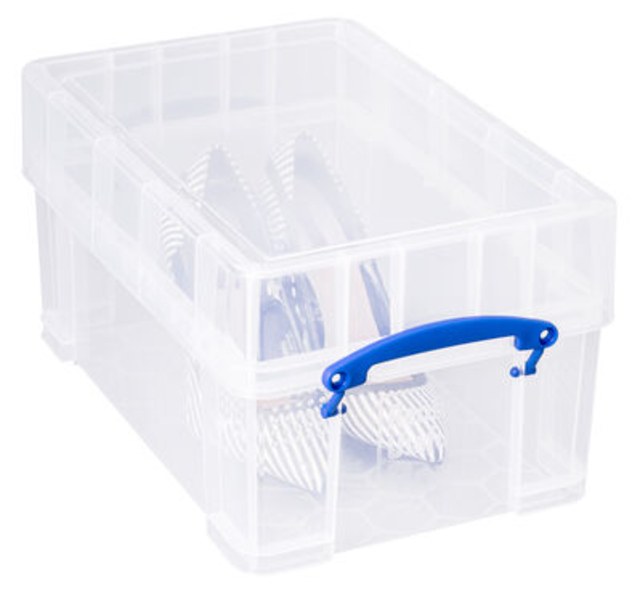 Opbergbox Really Useful 9 liter XL 395x255x205mm transparant wit — Photo 2 sur 2