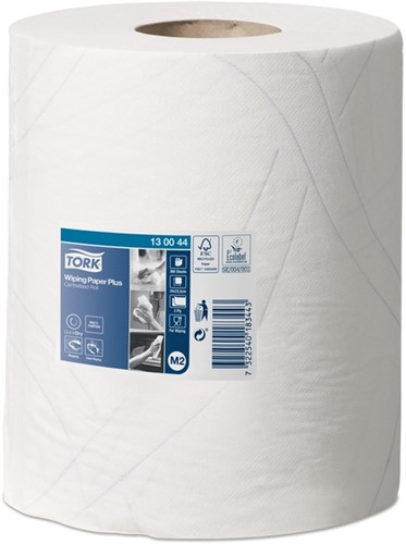 Poetspapier Tork M2 Plus Premium 2-laags 125m wit 130044-2