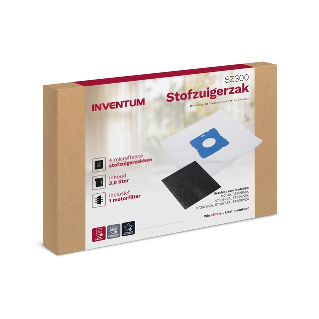 Stofzuigerzak Inventum 3l set van 4 zakken + motorfilter — Foto 2 von 3