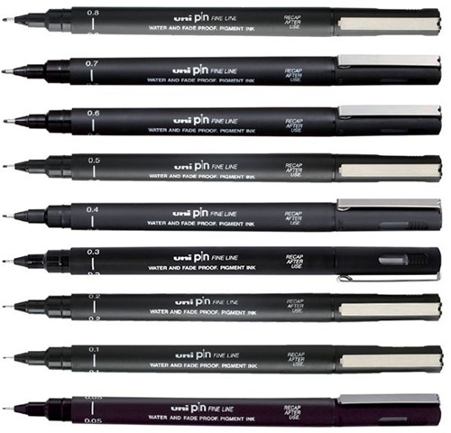 Fineliner Uni-ball Pin brush EF zwart-2