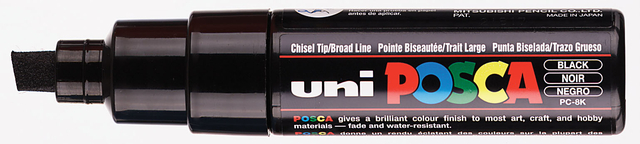Paintmarker Uni POSCA PC8K breed schuin zwart