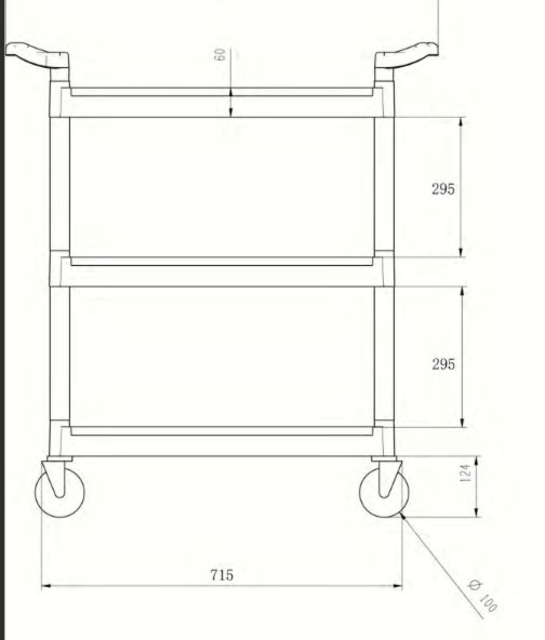 Serveerwagen Vogue polypropyleen 95x82.5 cm — Foto 2 von 2