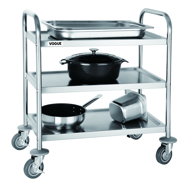 Serveerwagen Vogue met 3 plateaus 82.5x71 cm RVS — Foto 2 von 2