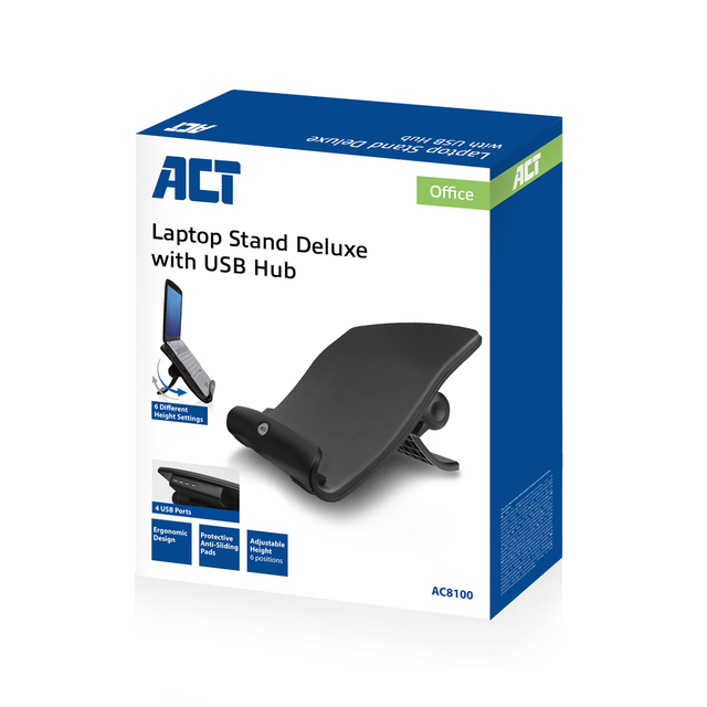Laptopstandaard ACT 6 standen 4-p hub — Foto 2 von 2
