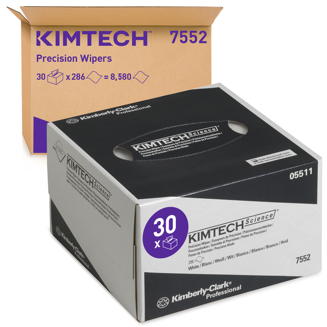 Poetsdoek Kimtech Science 208x112mm 30x286vel dispenserdoos wit 7552