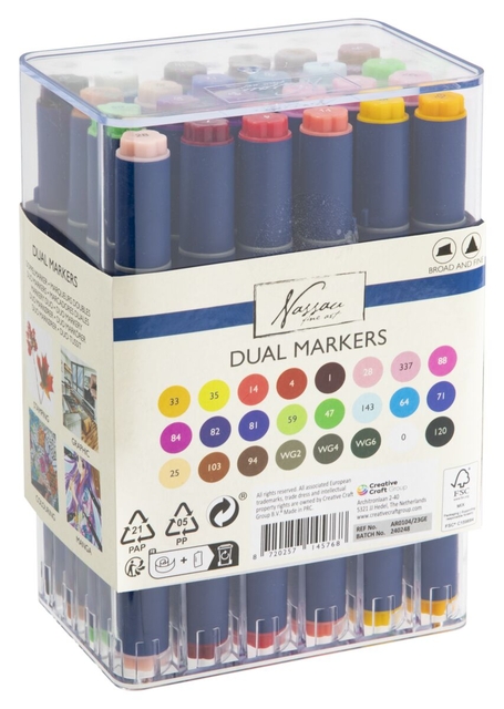 Alcoholmarkers Nassau Arts duopunt set à 24 kleuren — Photo 2 sur 2