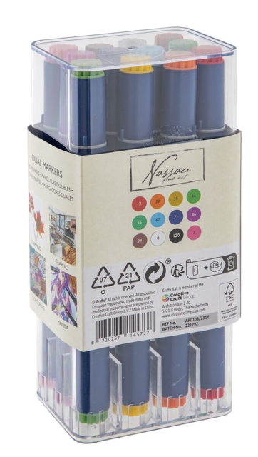 Alcoholmarkers Nassau Arts duopunt set à 12 kleuren — Photo 2 sur 2