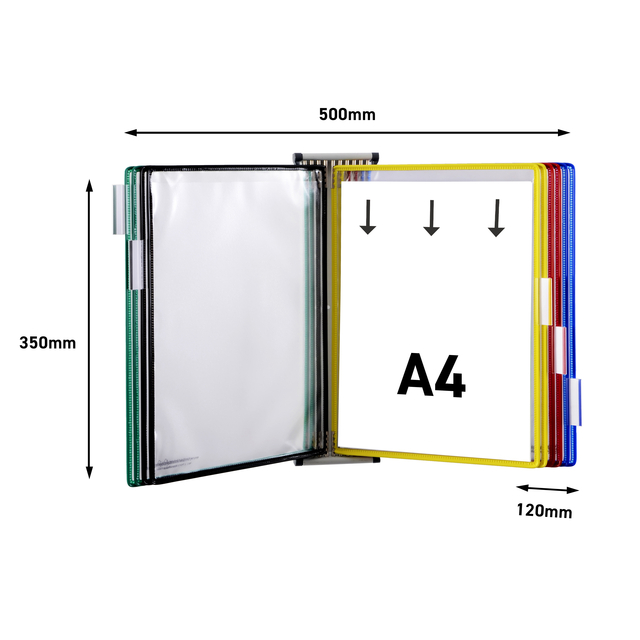 Zichtpanelensysteem wand Tarifold metaal A4 met 10-tassen assorti — Foto 2 von 2