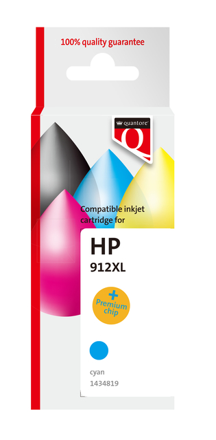 Inktcartridge Quantore alternatief tbv Hp 912XL 3YL81AE hc blauw