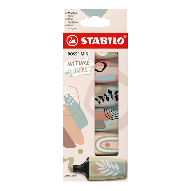 Markeerstift STABILO BOSS naturevibes assorti mini 6 stuks
