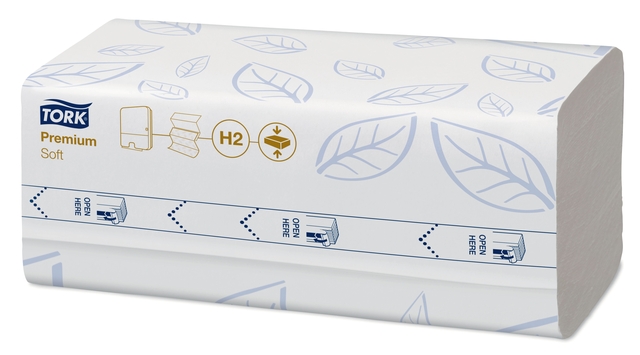 Handdoek Tork H2 Xpress compressed Premium multifold 2-laags 212x240mm 12x225 vel wit 100889 — Foto 2 van 2